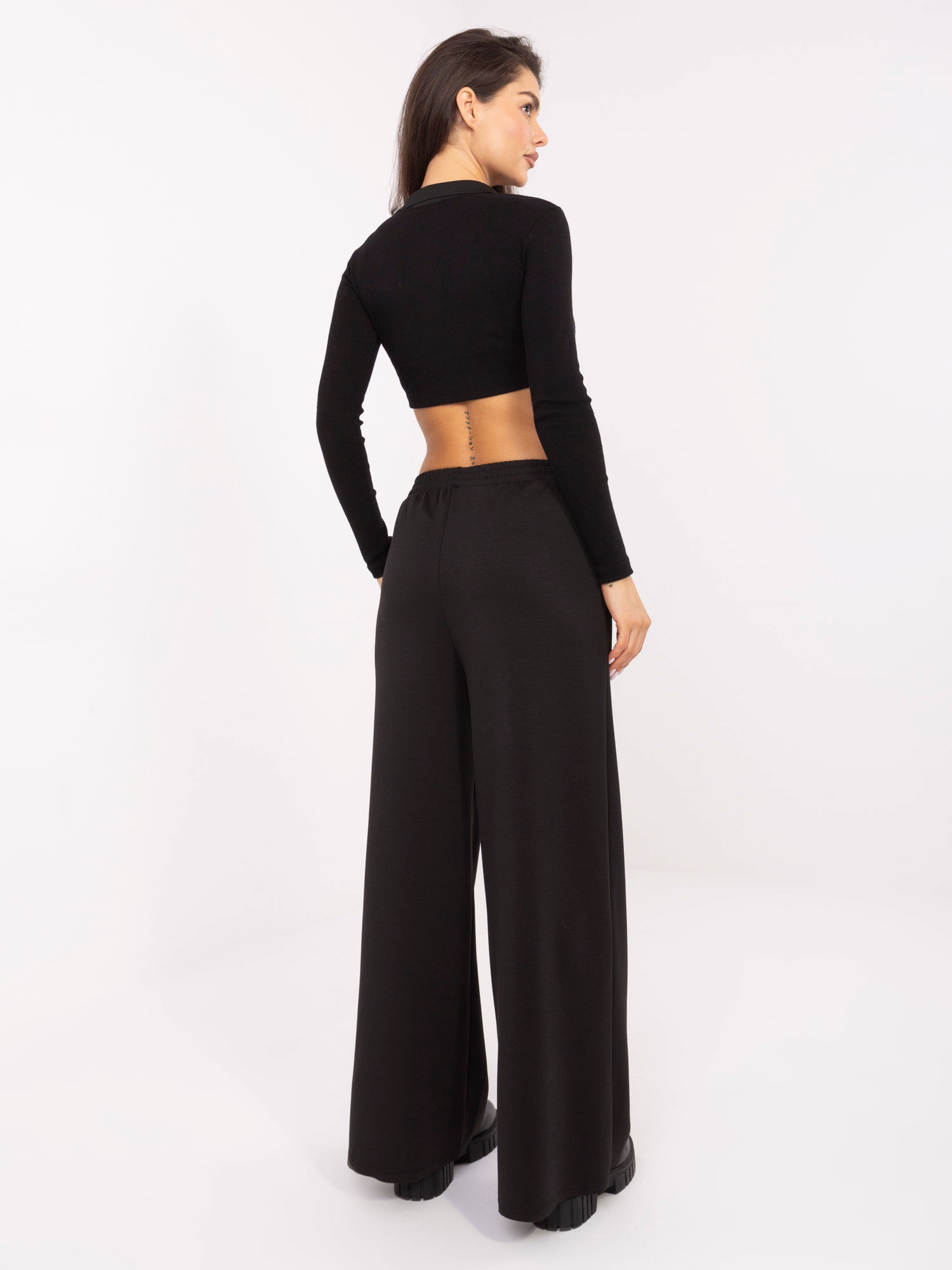 Black palazzo sweatpants.