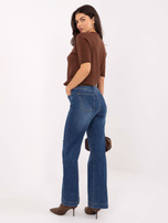 Ciemnoniebieskie długie jeansy straight leg 
