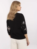 Hurt Czarna casualowa bluzka damska z bawełny