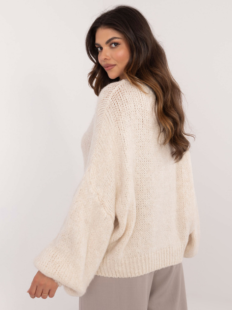 Hurt Ecru sweter oversize z szerokimi rękawami OCH BELLA