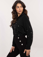 Hurt Czarna rozpinana koszula wizytowa z aplikacjami