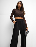 Czarne dresowe spodnie basic wide leg RUE PARIS 