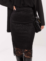 Czarna elegancka spódnica z koronką RUE PARIS 