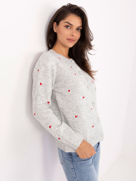 Jasnoszary sweter z okrągłym dekoltem