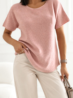 Dirty pink basic sweater with wide sleeves.