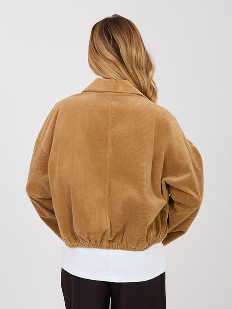 Camelowa sztruksowa kurtka z kieszeniami RUE PARIS