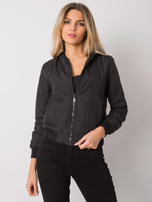 Schwarze gesteppte Jacke mit Kapuze Larah.