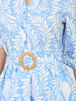 Pastel blue summer dress with a belt SUBLEVEL.