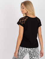 Czarna bluzka na co dzień z bawełny RUE PARIS