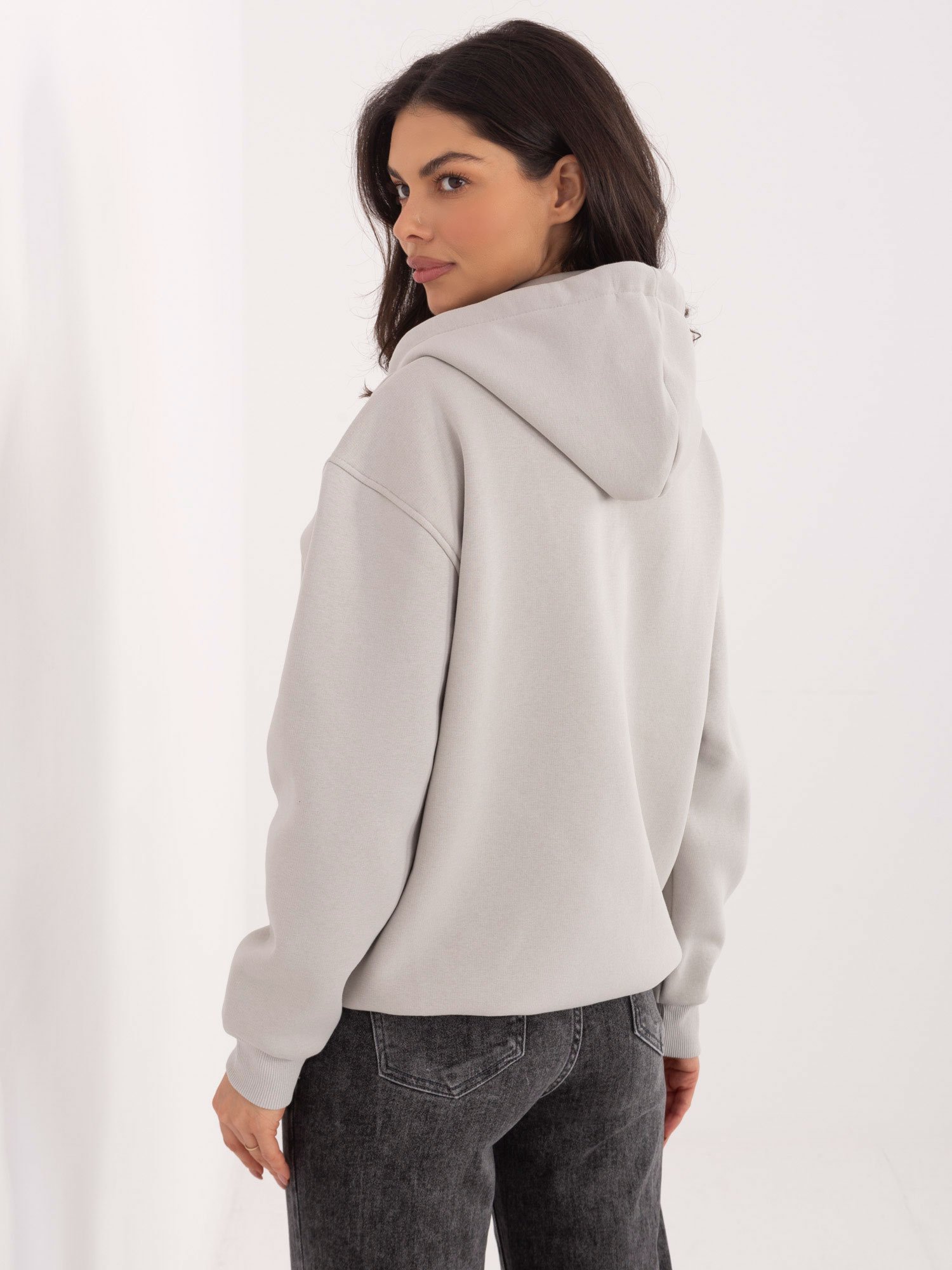 Gray insulated basic hoodie.