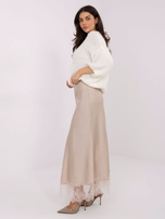 Light beige maxi skirt with lace RUE PARIS.