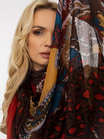 Hurtownia online Brązowa chusta komin z wiskozy