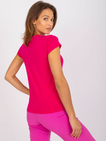 Fuksjowy t-shirt basic z bawełny Peachy