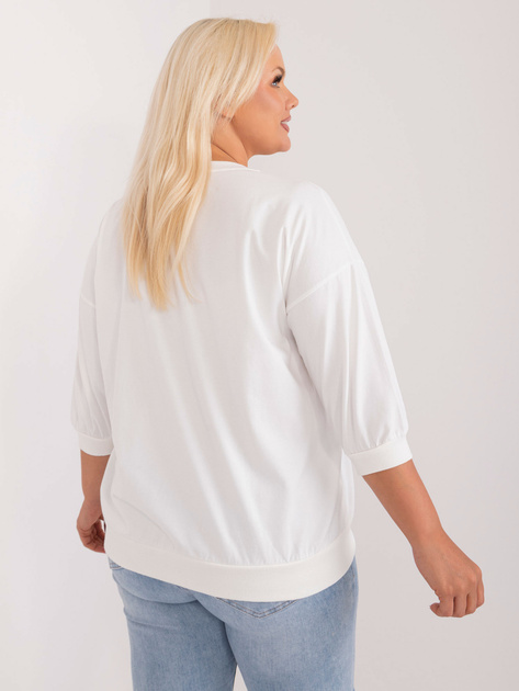 Hurt Ecru bluzka plus size z aplikacją w kształcie serca