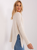 Hurt Ecru luźny sweter damski OCH BELLA