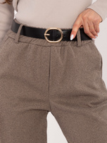 Dark beige tapered leg trousers RUE PARIS.