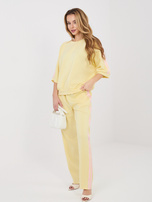 Pastelowy żółty komplet z miękkiego materiału RUE PARIS 