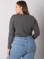 Ciemnoszara melanżowa gładka bluzka plus size Elisa