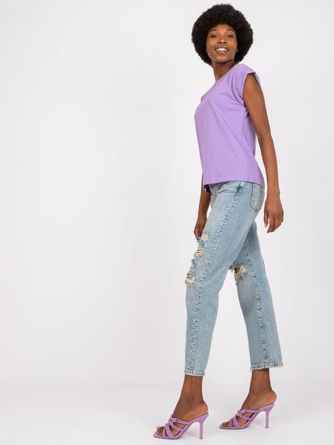 Fioletowy t-shirt damski z krótkim rękawem Revolution