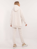 Hurt Jasnobeżowy melanżowy komplet basic ze spodniami 