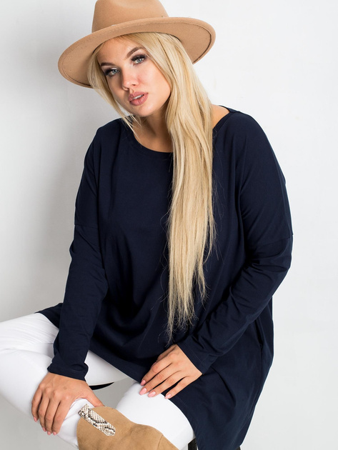 Granatowa tunika plus size Moa