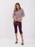 Lila Damen Basic Pullover mit Kragen.