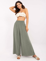 Hurt Khaki zwiewne spodnie z wysokim stanem OCH BELLA