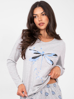 Szara bawełniana piżama ze spodniami 