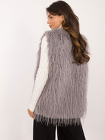 Hurt Szara damska kamizelka futrzana z podszewką