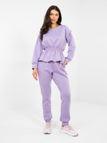 Liliowy dwuczęściowy komplet z baskiną RUE PARIS