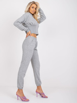 Szary melanżowy dresowy komplet z bawełny Neele