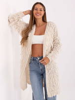 Jasnobeżowy kardigan bez zapięcia RUE PARIS