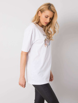 Biały t-shirt z printem Jasmine RUE PARIS