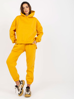 Hurt Musztardowy komplet dresowy z bluzą z kapturem Janessa