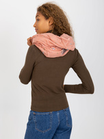 Hurt Jasnoróżowa damska chusta komin z nadrukiem 