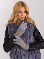 Hurt Szare dotykowe rękawiczki z nakładką 