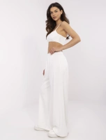 Ecru dresowe spodnie basic bez kieszeni