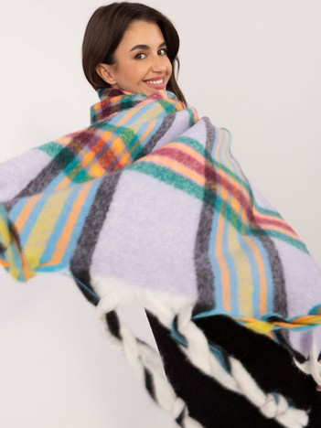 Online wholesale Light Purple women's scarf with fringes.