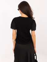 Czarna bawełniana bluzka w stylu boho 