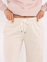 Jasnobeżowe szerokie spodnie basic