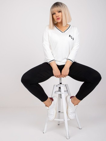 Ecru bavlněná blůza plus size Marianna.