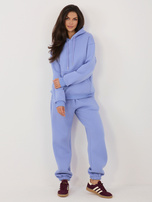 Fioletowy damski komplet ze spodniami typu jogger 