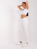 Hurt Ecru damskie spodnie dresowe z kieszeniami 