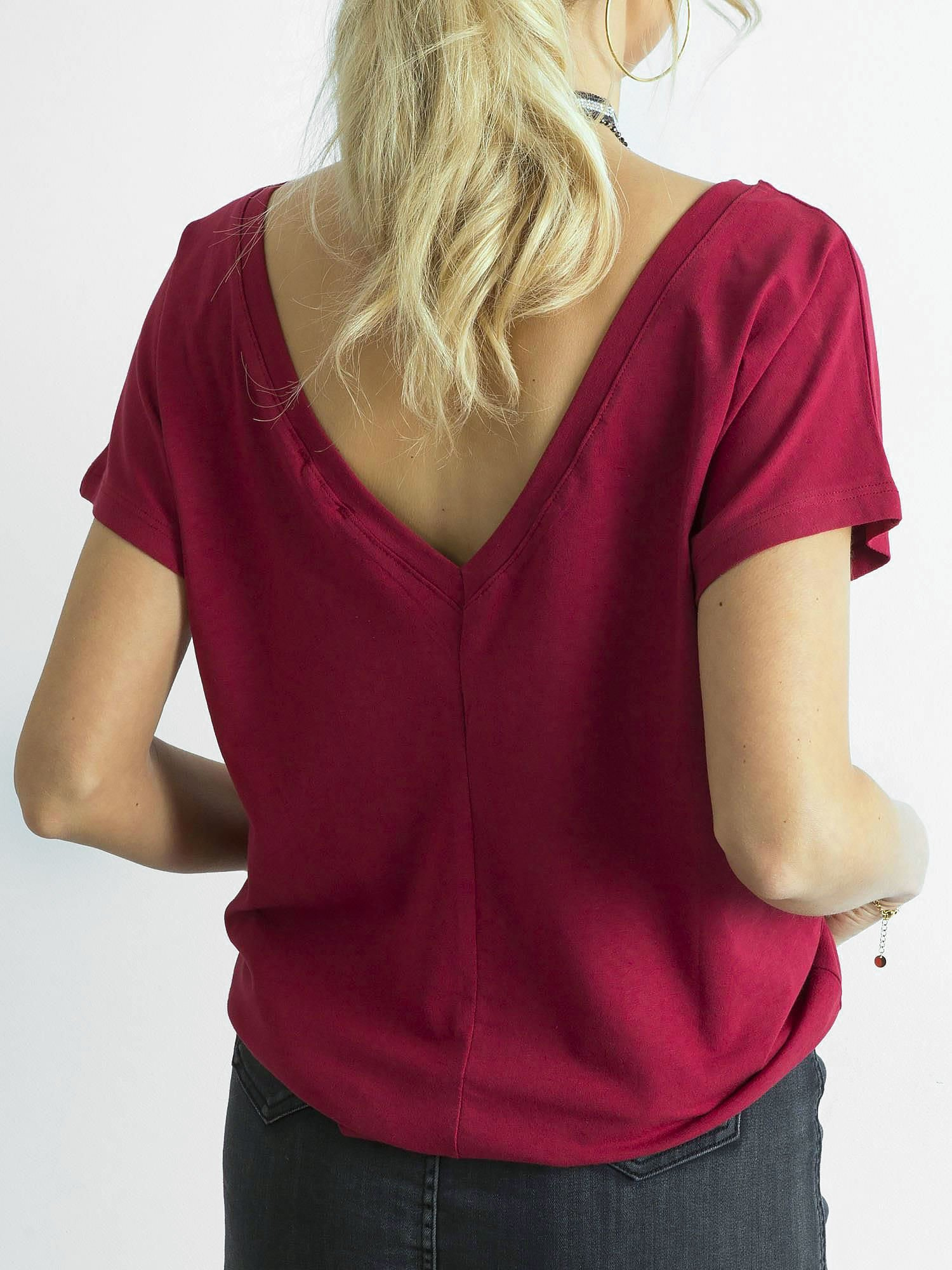 Bordeauxfarbenes T-Shirt Fire.
