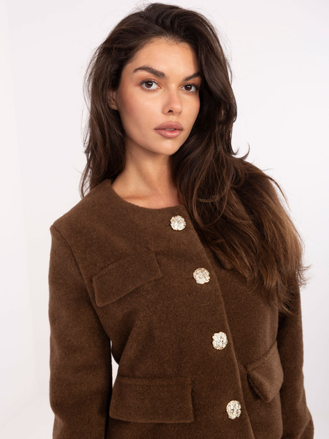 Brązowy żakiet z grubszego materiału RUE PARIS