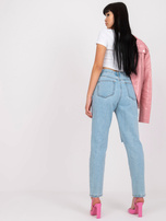 Jasnoniebieskie damskie spodnie jeansowe mom fit 