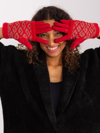 Wholesale Red Touchscreen Gloves with Overlay