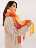 Pomarańczowo-żółty gruby szal zimowy