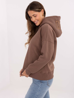 Brązowa damska bluza oversize z kapturem 