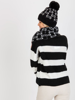 Hurtownia Czarno-biały damski komin we wzory   